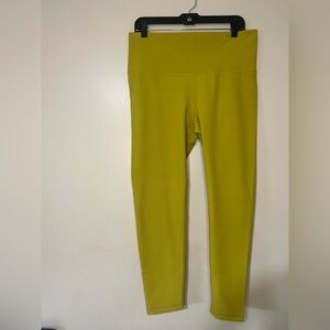 CALIA Stay The Path Leggings Ribbed Yellow, Green Women’s XL Tummy Control